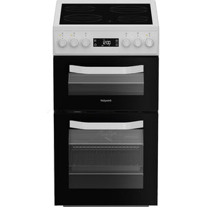 Hotpoint HDE5VDCW 50cm Electric Cooker with Ceramic Hob – White