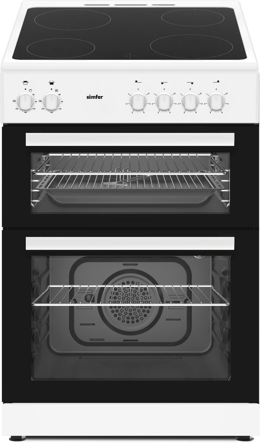 Simfer SIM63TCW White 60cm Twin Cavity Ceramic Cooker