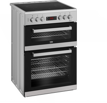 Load image into Gallery viewer, Beko EDC634S 60cm Double Oven Electric Cooker with Ceramic Hob - Silver
