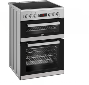 Beko EDC634S 60cm Double Oven Electric Cooker with Ceramic Hob