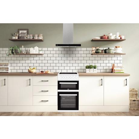 Beko EDVC503W 50cm Double Oven Electric Cooker - White