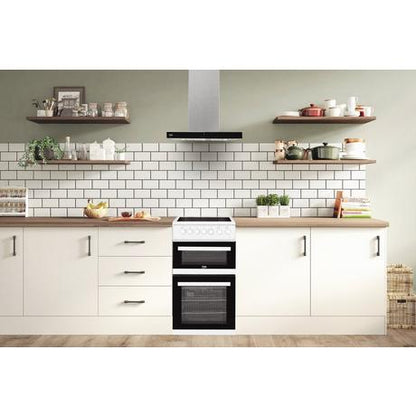 Beko EDVC503W 50cm Double Oven Electric Cooker - White