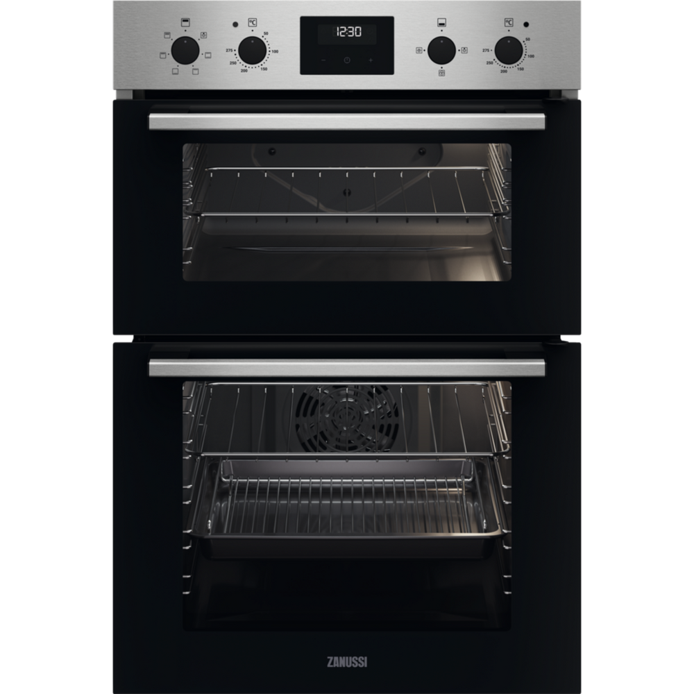 Zanussi ZKCXL3X1 Built In Electric Double Oven - Stainless Steel