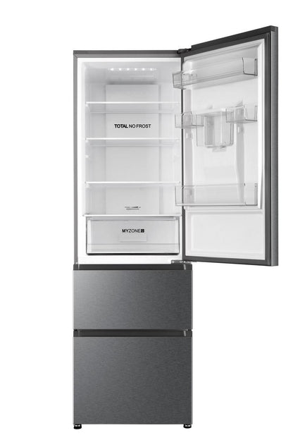 Haier HETR3619FWMG 60cm Frost Free 60/40 split Fridge Freezer - Silver