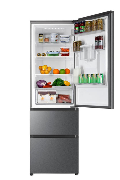 Haier HETR3619FWMG 60cm Frost Free 60/40 split Fridge Freezer - Silver