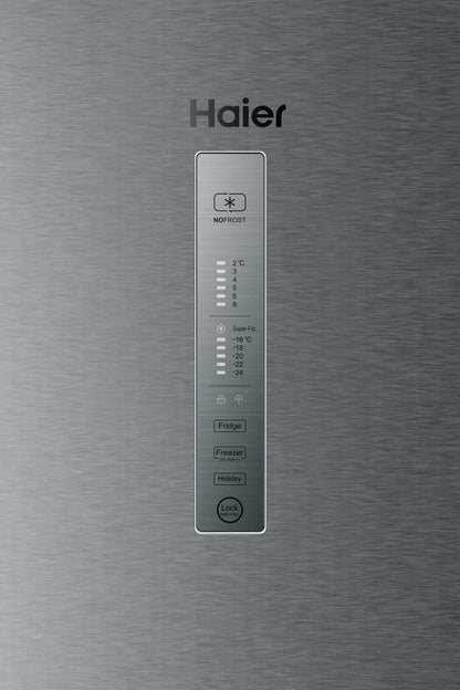 Haier HETR3619FWMG 60cm Frost Free 60/40 split Fridge Freezer - Silver