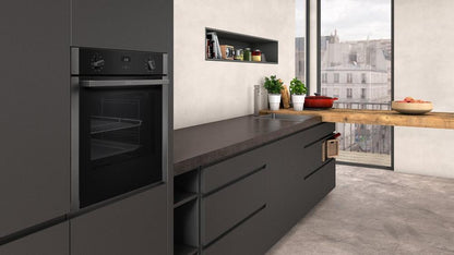 Neff B3ACE4HG0B 59.4cm Built In Electric Single Oven - Black with Graphite Trim