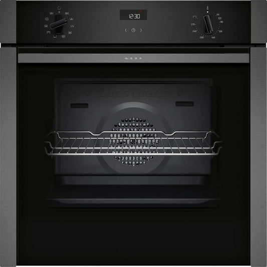 Neff B3ACE4HG0B 59.4cm Built In Electric Single Oven - Black with Graphite Trim