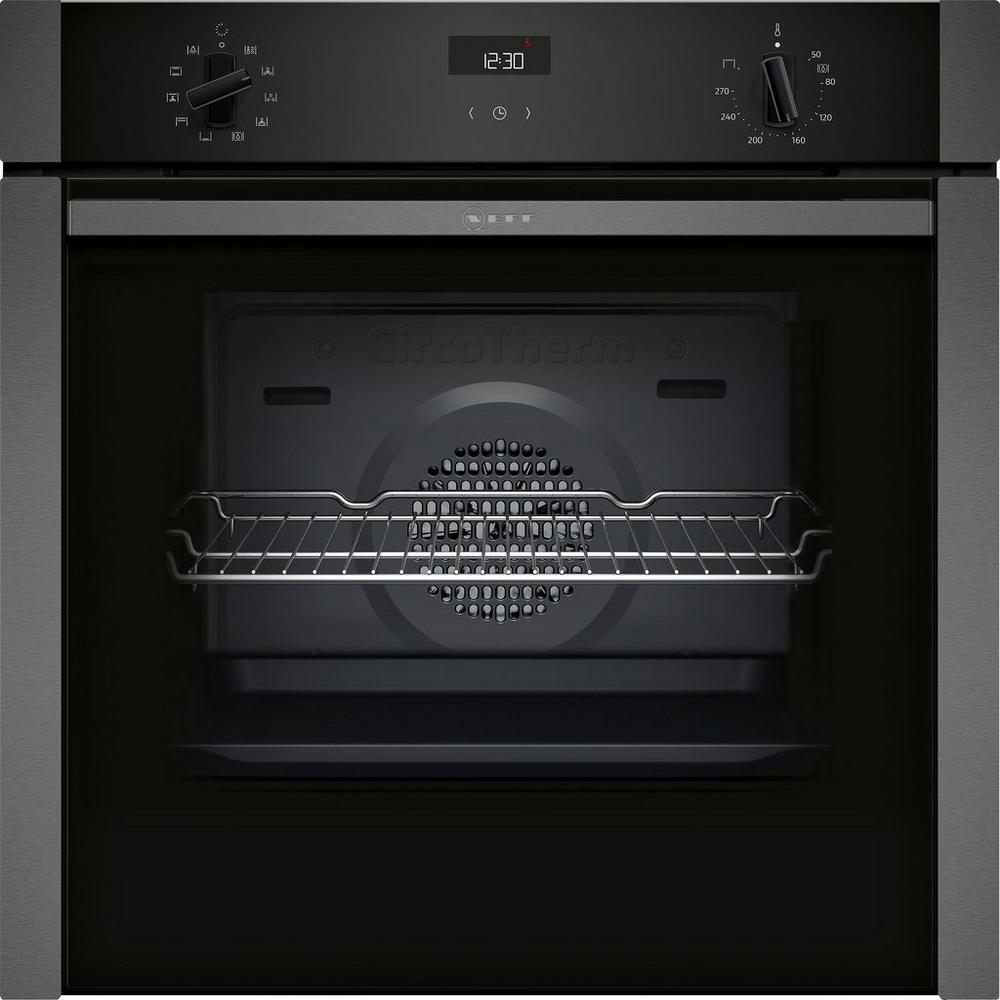Neff B3ACE4HG0B 59.4cm Built In Electric Single Oven - Black with Graphite Trim