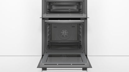 Bosch MBS533BS0B Built In Electric Double Oven with 3D Hot Air - Stainless Steel