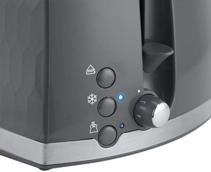 Russell Hobbs 26063 Honeycomb 2 Slice Toaster - Grey