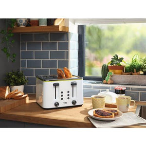 Beko TAM4341W 4 Slice Toaster - White