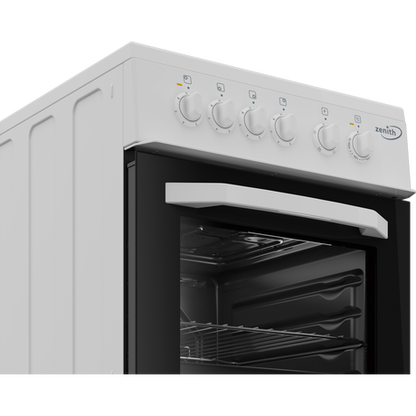 Zenith ZE503W 50cm Single Oven Electric Cooker with solid plate - hob White- A Energy Rated
