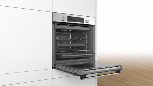 Bosch HBS573BS0B Brushed Steel Single Pyrolytic Multifunction Oven 5 Year Guarantee