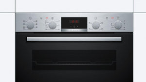 Bosch MBS533BS0B Built In Electric Double Oven with 3D Hot Air - Stainless Steel