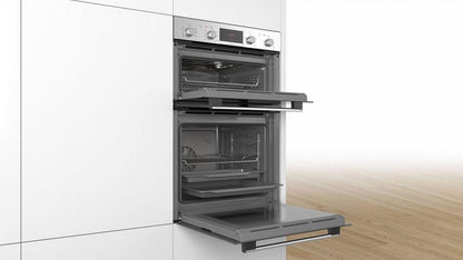 Bosch MBS533BS0B Built In Electric Double Oven with 3D Hot Air - Stainless Steel