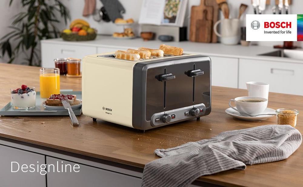 Bosch TAT4P447GB 4 Slice Toaster - Cream