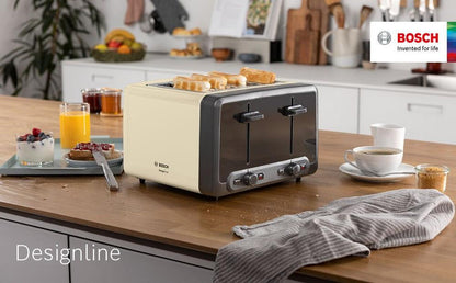 Bosch TAT4P447GB 4 Slice Toaster - Cream