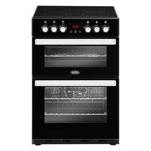 Load image into Gallery viewer, Belling Cookcentre 60E Blk Black Electric Double Oven Cooker. 444444711
