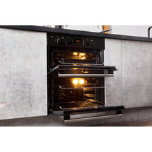 Load image into Gallery viewer, Hotpoint DU2540BL 60cm Built Under Double Electric Fan Oven in Black
