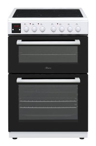 Hostess DOCH60W 60Cm Double Oven Electric Cooker In White. Ceramic Hob