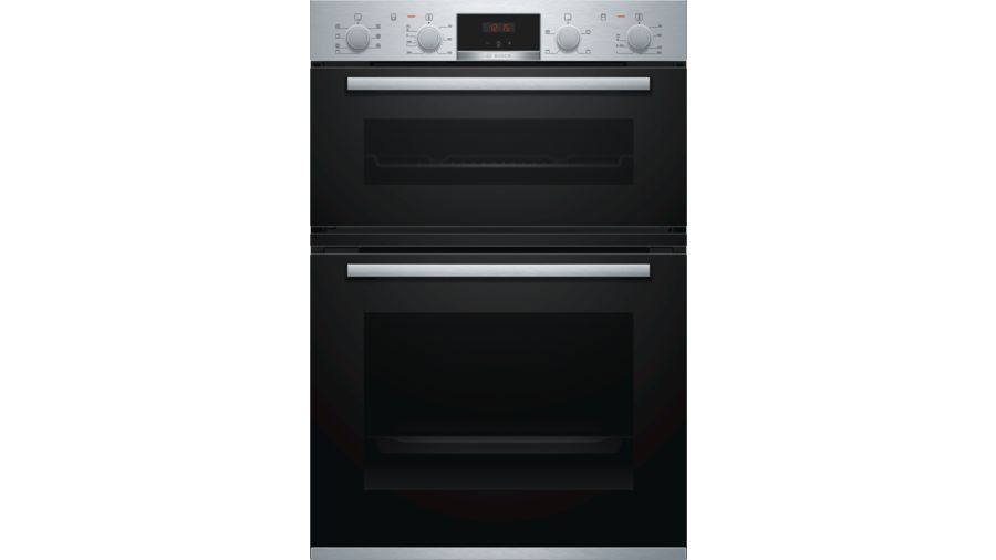 Bosch MBS533BS0B Built In Electric Double Oven with 3D Hot Air - Stainless Steel