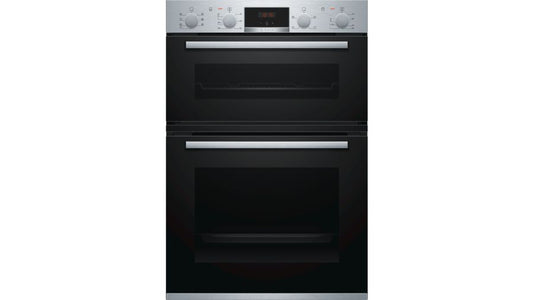 Bosch MBS533BS0B Built In Electric Double Oven with 3D Hot Air - Stainless Steel