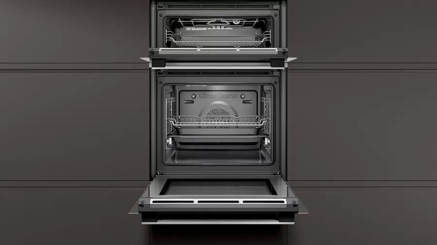 Neff U2ACM7HN0B N50 Pyrolytic CircoTherm Built In Double Oven – Stainless Steel
