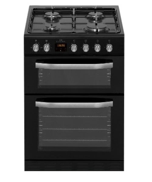 New World NWMID63GB 60cm Black Twin Cavity Gas Cooker