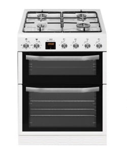 New World NWMID63GW 60cm White Twin Cavity Gas Cooker