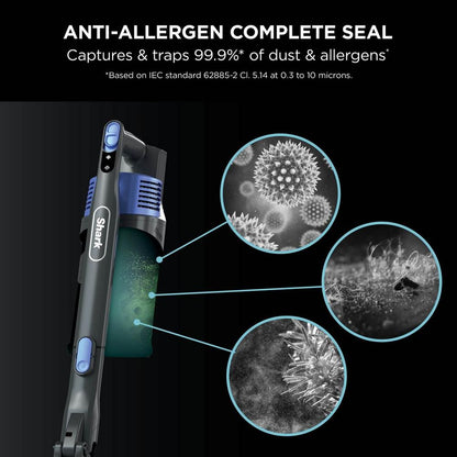 Shark IZ202UK Cordless Stick Vacuum Cleaner - 40 Minutes Run Time - Blue.