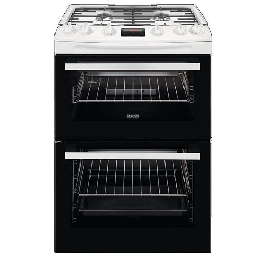 Zanussi ZCG63260WE White 60cm Double Oven Gas Cooker