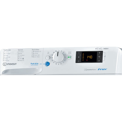 Indesit BDE86436WVUK 8Kg Wash 6Kg Dry 1400 Spin Washer Dryer