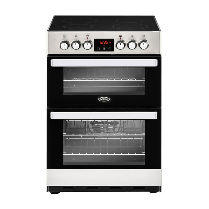 Belling Farmhouse 60E Electric Cooker with Ceramic Hob, 60cm Wide, Red