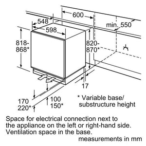 Bosch GUD15AFF0G Built Under Integtated Freezer