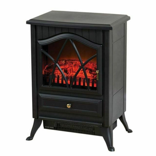 Daewoo HEA1200 Flame Effect Stove Heater In Black