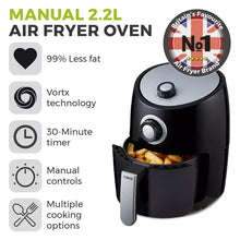 Load image into Gallery viewer, Tower T17023 1000W 2.2 Litre Manual Air Fryer
