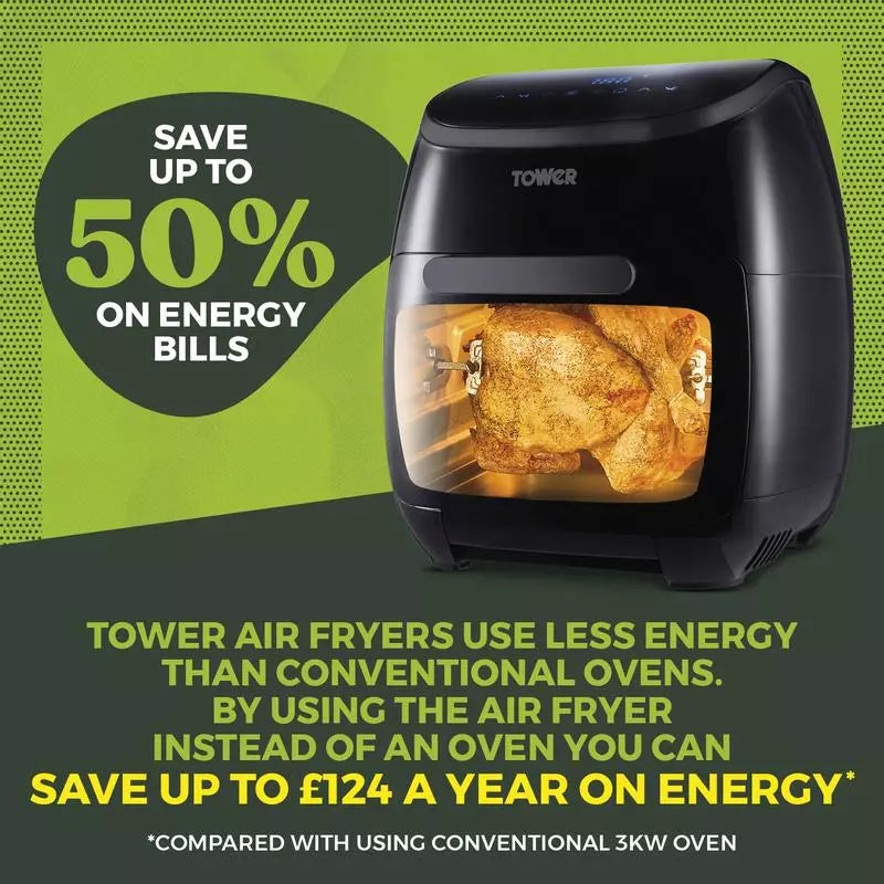 Tower T17076 Xpress Pro Combo 11 Litre 10-in-1 Air Fryer Oven with Rotisserie