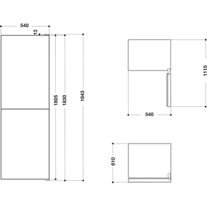 Hotpoint HBNF55182WAQUA White 183cm Tall FrostFree Fridge Freezer