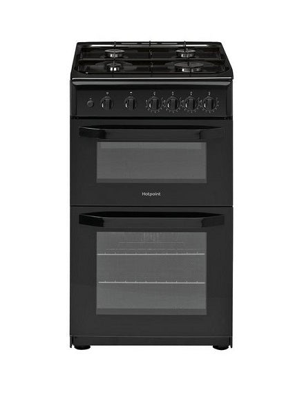 Hotpoint HD5G00KCB Black 50cm Twin Cavity Oven Grill Gas Cooker