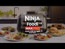 Load and play video in Gallery viewer, Ninja AG651UK Foodi MAX PRO Health Grill Flat Plate &amp; Air Fryer - Black

