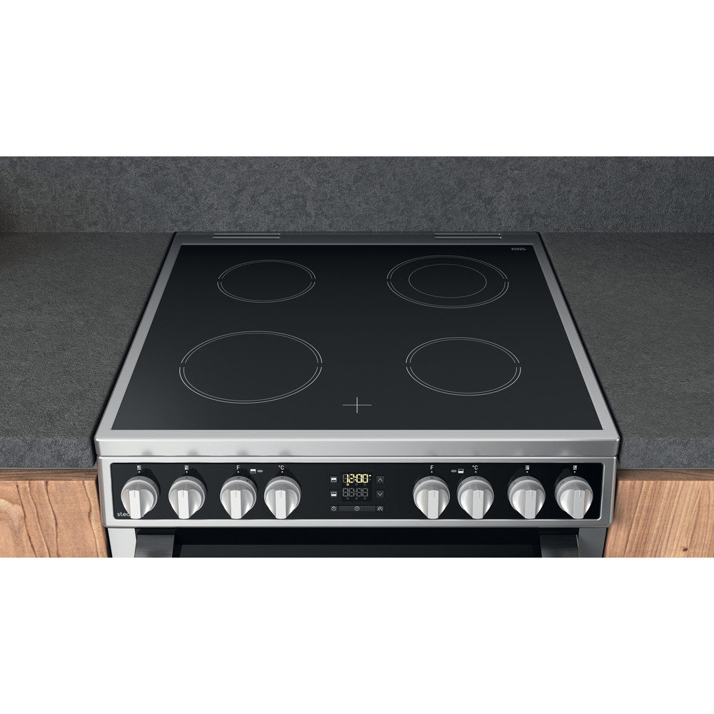 Hotpoint HDM67V8D2CX/UK Electric Double Cooker - Inox