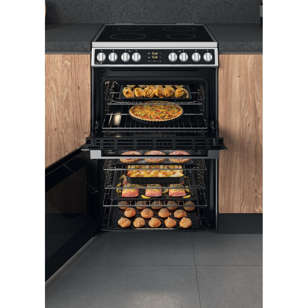 Hotpoint HDM67V8D2CX/UK Electric Double Cooker - Inox