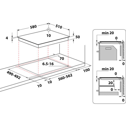 Hotpoint HR619CH 60cm Frameless Ceramic Hob