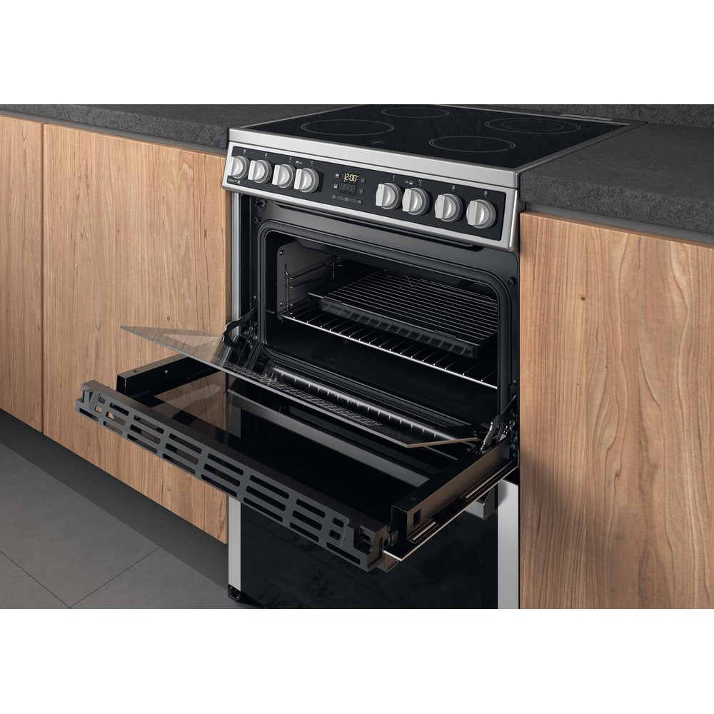 Hotpoint HDM67V8D2CX/UK Electric Double Cooker - Inox