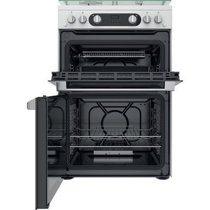 Hotpoint HD67G02CCW 60cm Gas Double Oven Cooker
