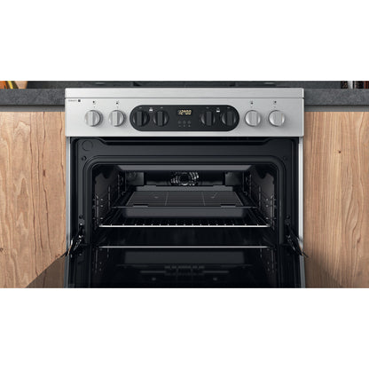 Hotpoint HD67G8CCX Stainless Steel 60cm Dual Fuel Double Oven Cooker