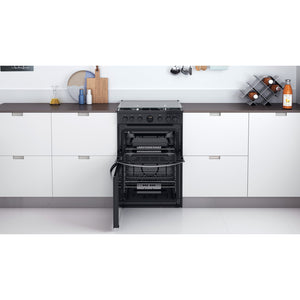 Indesit ID67G0MCBUK Double Cooker - Black