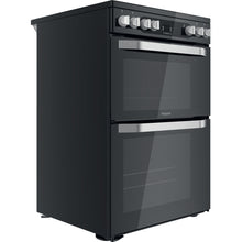 Load image into Gallery viewer, Hotpoint HDM67V9HCB Black 60cm Double Oven Electric Cooker
