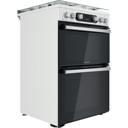 Hotpoint HD67G02CCW 60cm Gas Double Oven Cooker